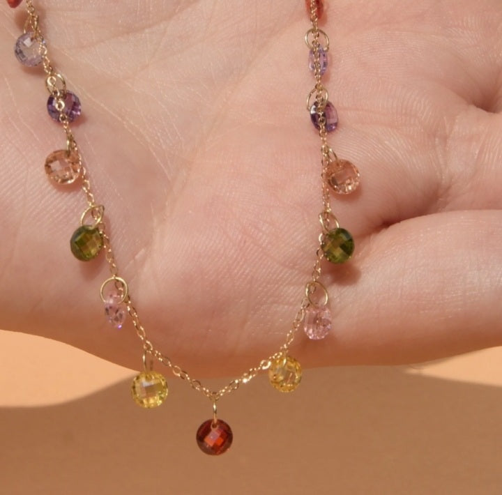 Collier Perles Coloré en Or 18k