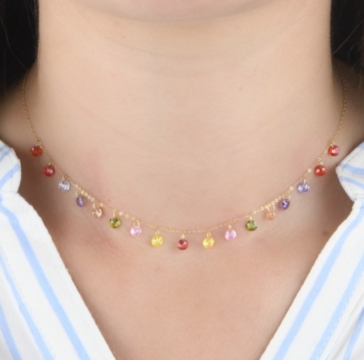 Collier Perles Coloré en Or 18k
