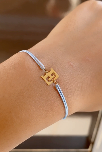 Bracelet Cordon Initiale En Or 18k