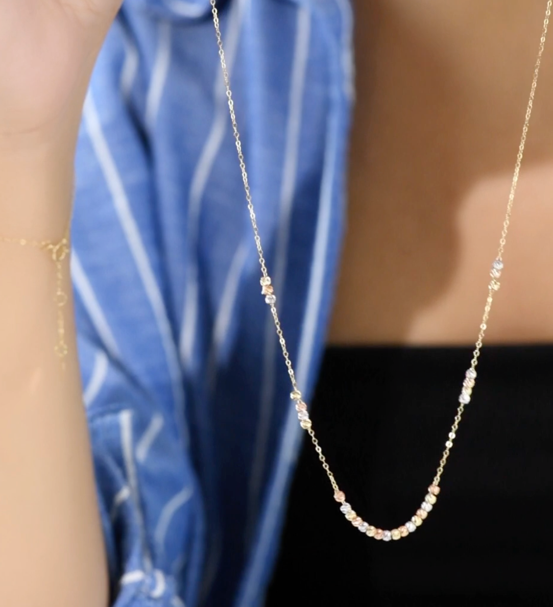 Ensemble Boules colorées en Or 18k