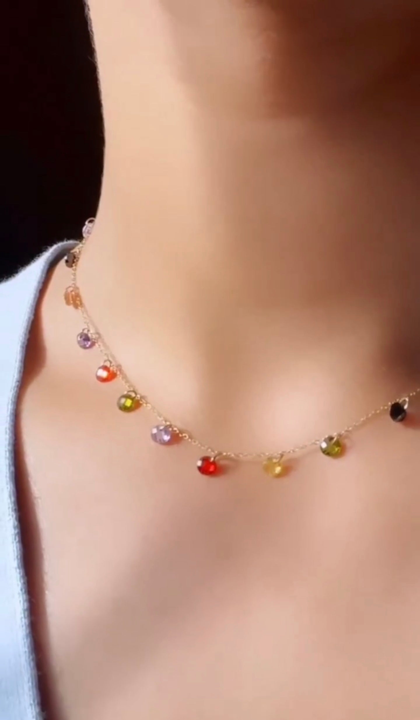 Collier perle coloré