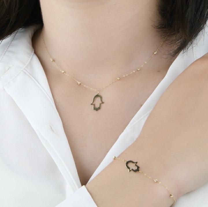 Ensemble Khmissa En Or 18K