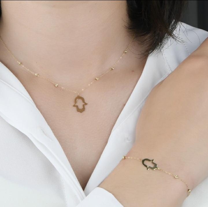 Ensemble Khmissa En Or 18K