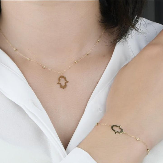 Ensemble Khmissa En Or 18K