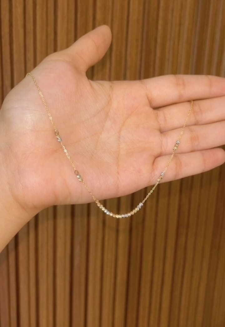 Collier en Or 18k - Boules en couleurs