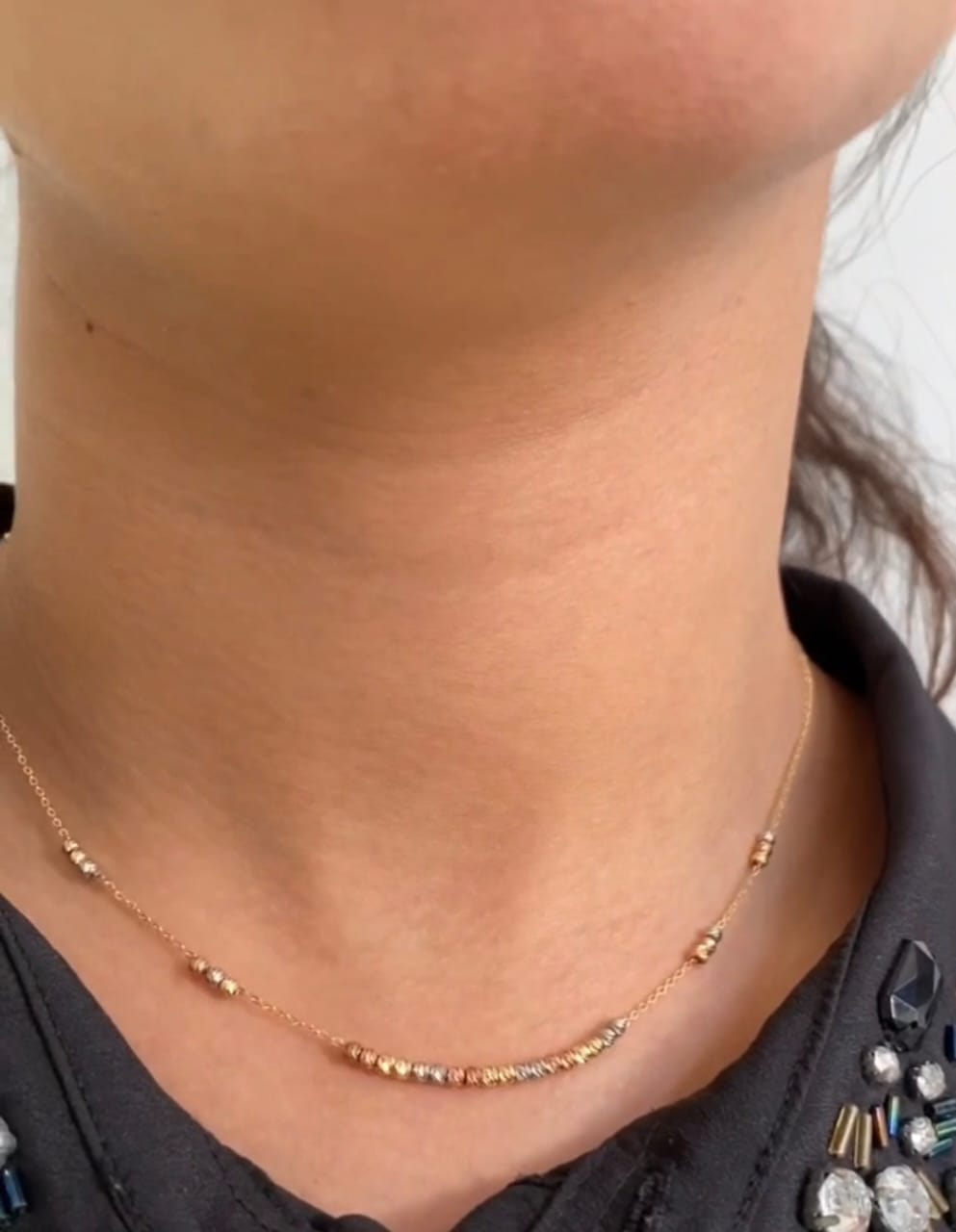 Collier en Or 18k - Boules en couleurs