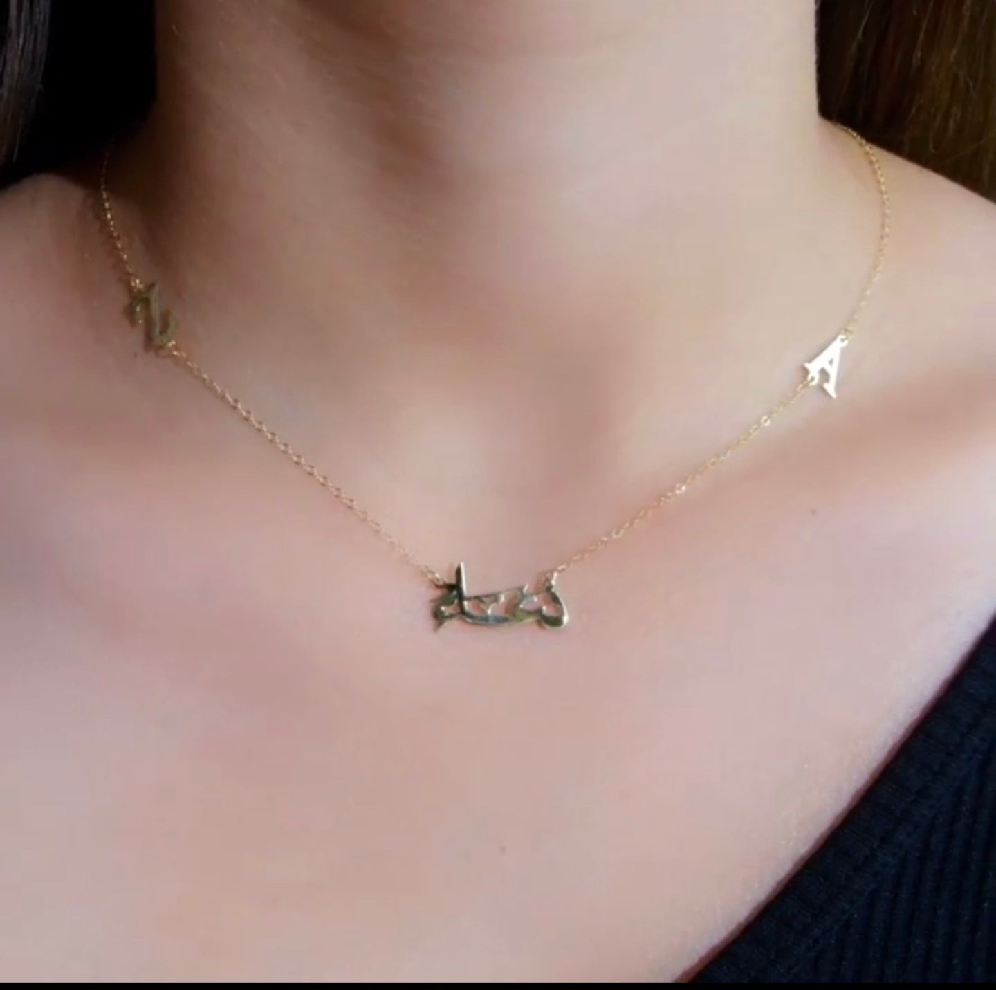 Collier prénom avec deux lettres